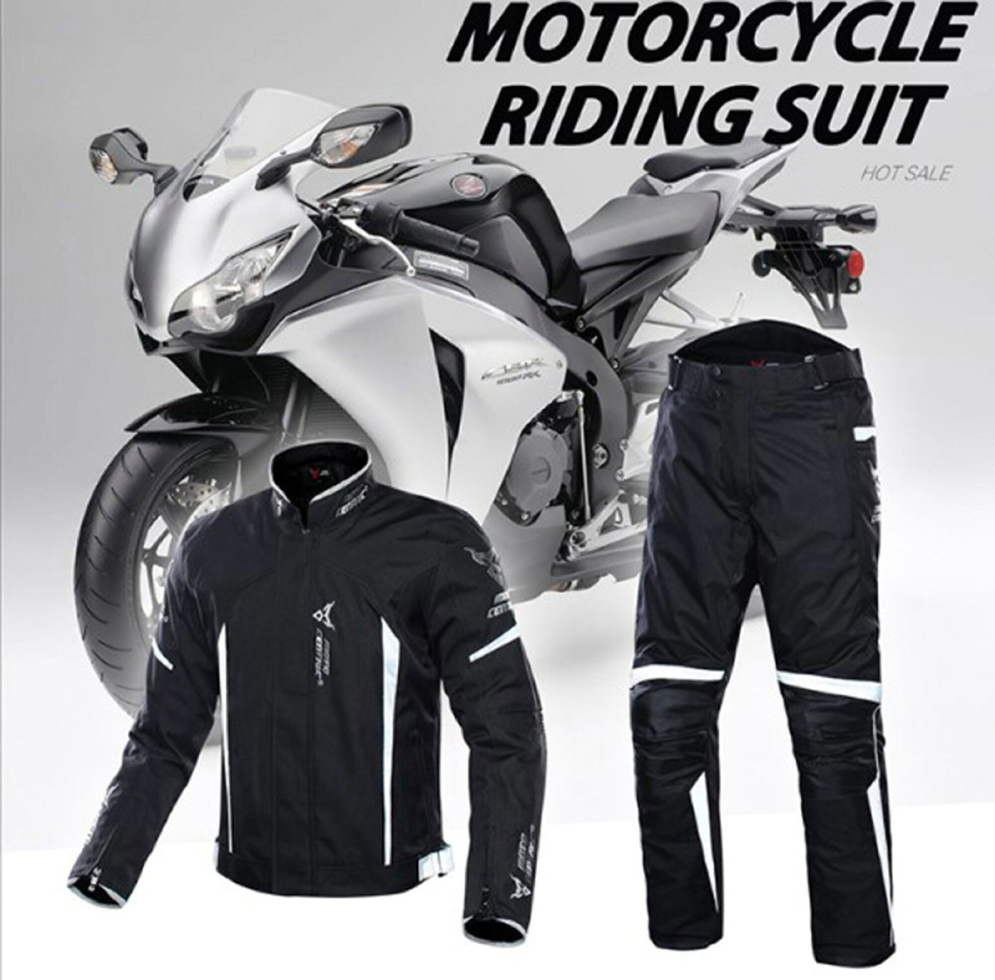 バイク用 メンズ ジャケットパンツ上下セット オールシーズン通用 プロテクター付き 保護力 防水 防寒 防風 通気性 | Gennsei